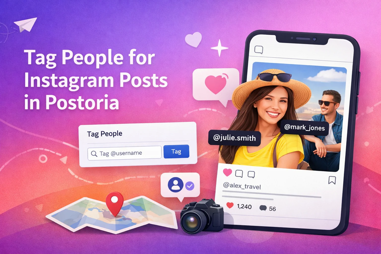 Tag people for Instagram posts in Postoria