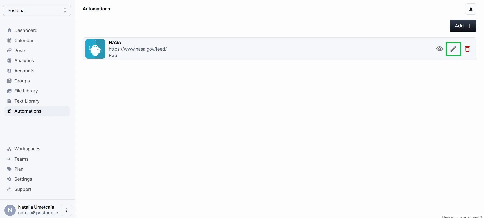 Manage and Edit RSS Automation