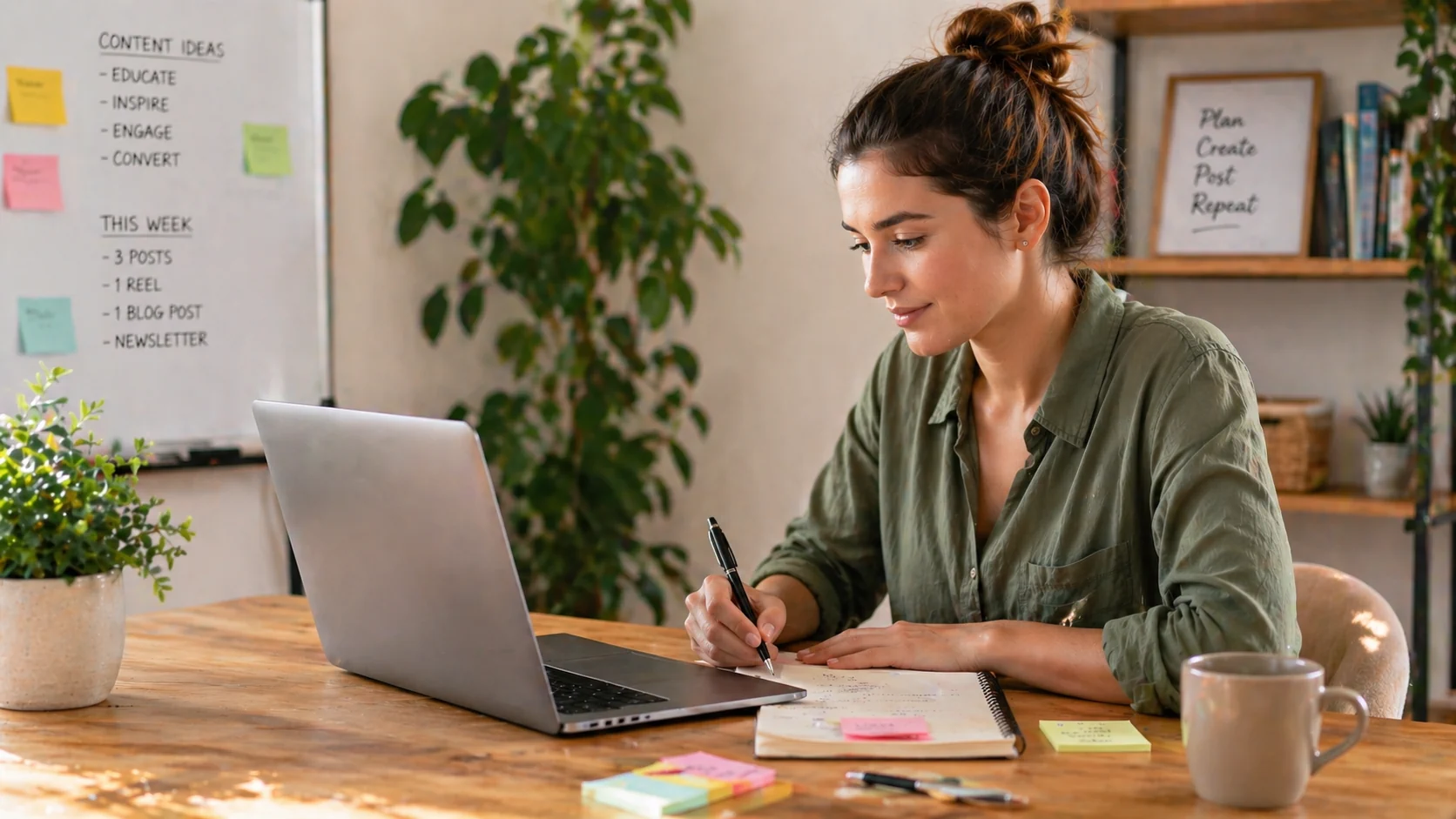 Batch social media: write, design, approve, schedule