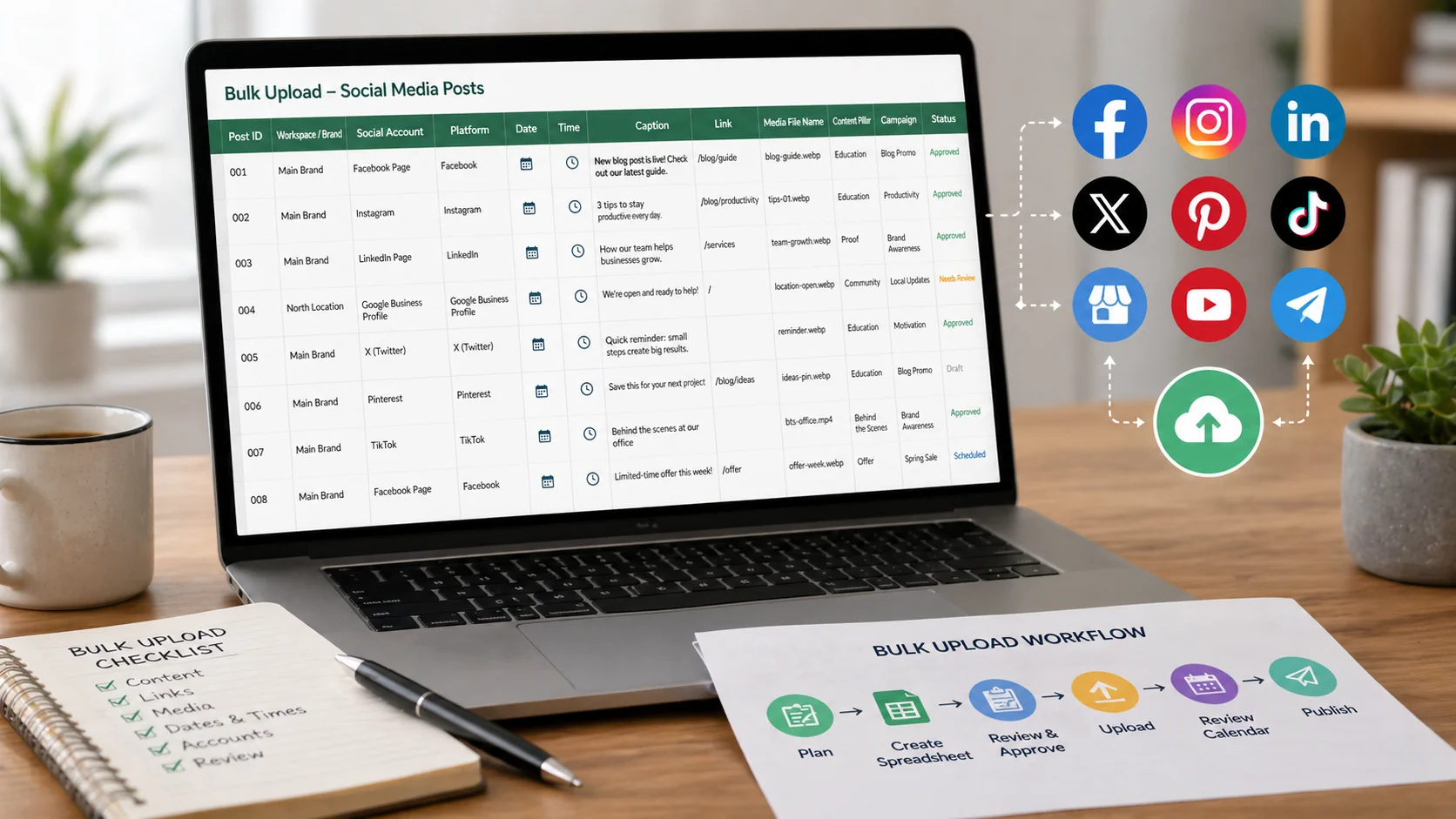 How to bulk upload social media posts from a spreadsheet