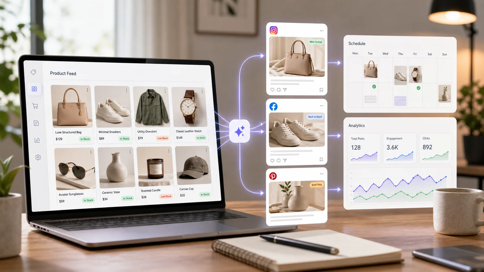 Product-feed social automation for ecommerce teams