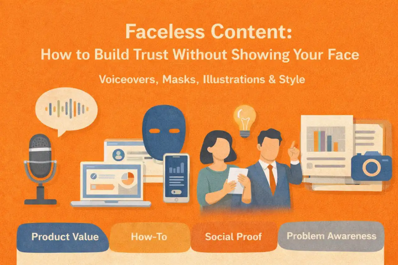 Faceless content: how to build trust without showing your face — voiceovers, masks, illustrations, and style
