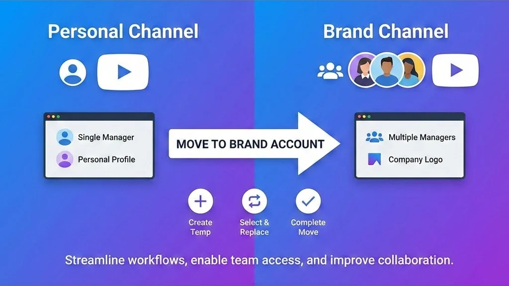 How to change a personal YouTube channel to a brand channel