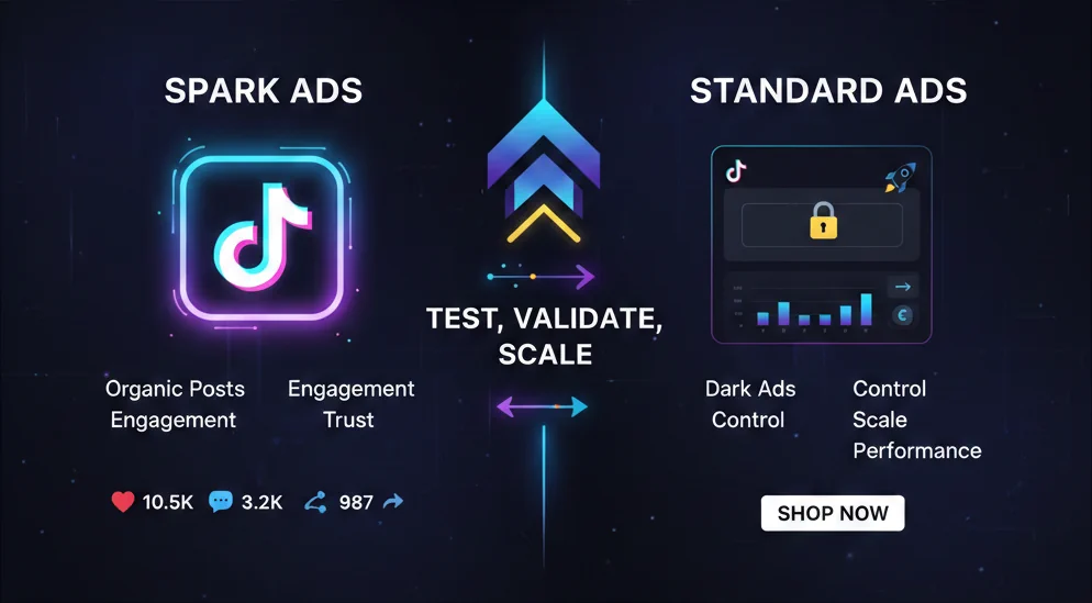 TikTok Spark Ads vs. standard ads: When each makes sense (scenarios, KPIs, and budgets)