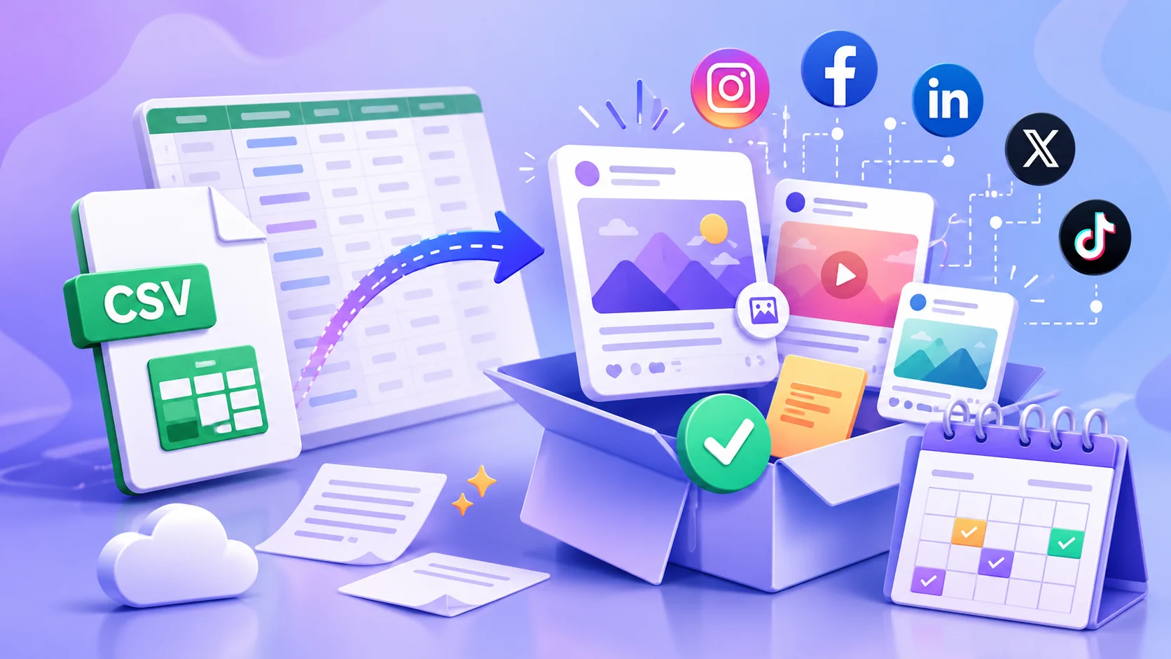 Bulk upload social media posts from CSV